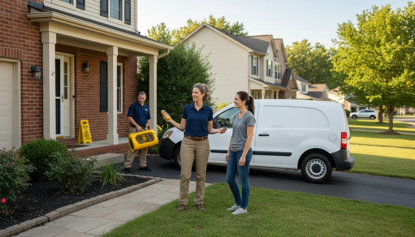 Residential water damage restoration in Alma, IL